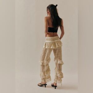 Free People Belle Ruffle Pants in Ivory